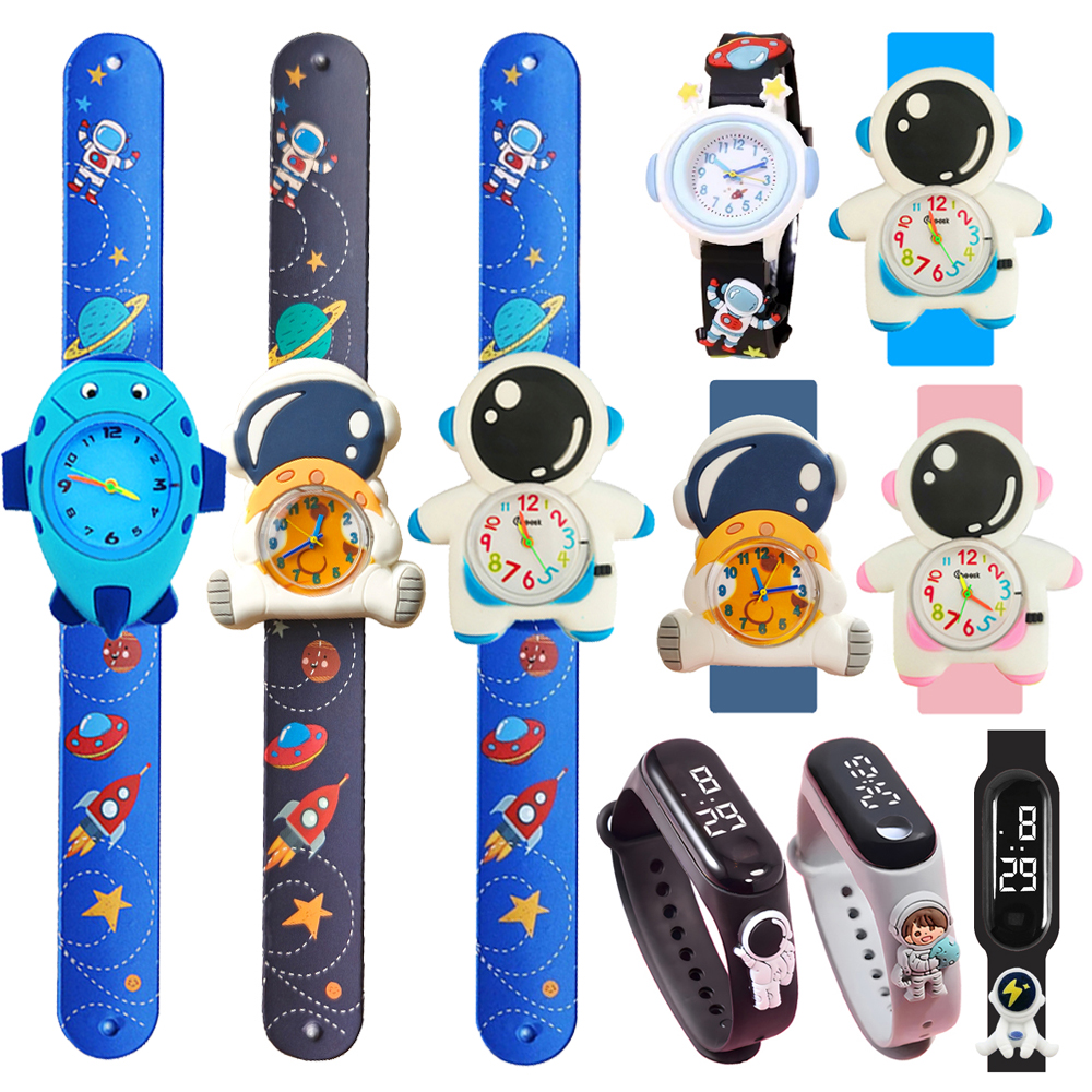 Kids Educational Watch - Cartoon astronaut Kids Slap Watch Educate