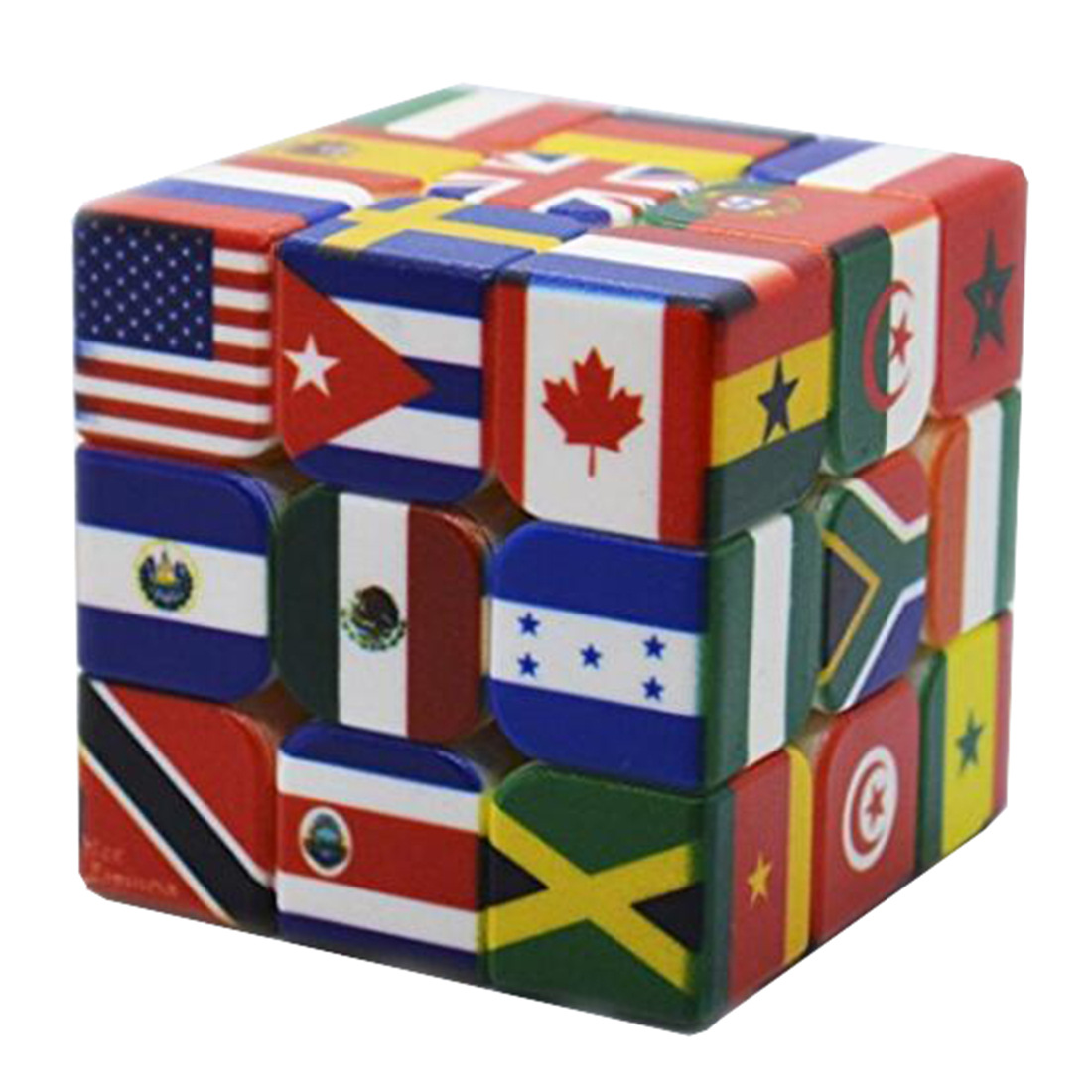 Puzzle Map World - 3x3x3 National Flags Magic Cube UV