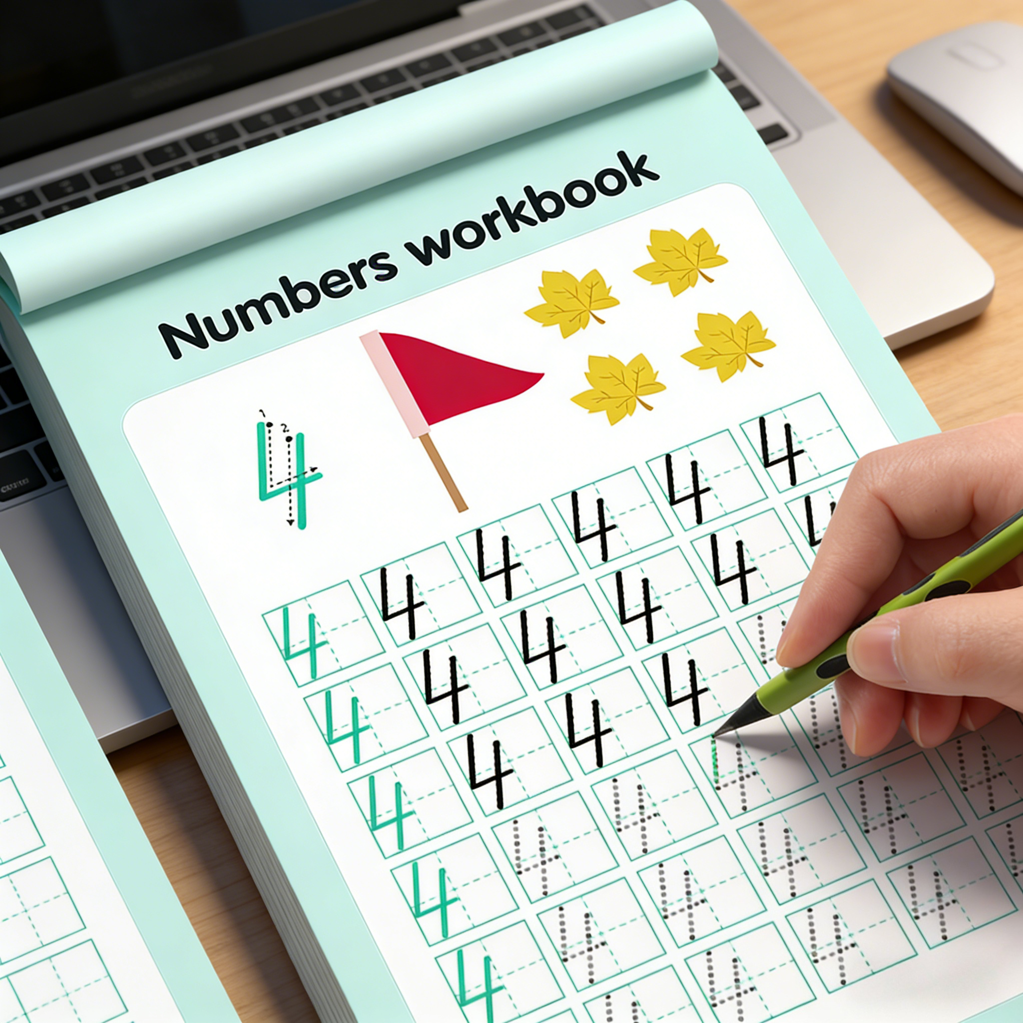 Learning Workbook Preschool - 32 Pages Numbers Tracing Workbook 0-100