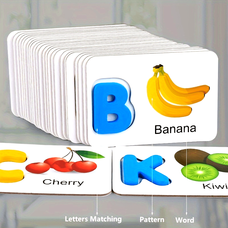 Flash Card Alphabet - Wooden Alphabet Flashcards for Youngsters -