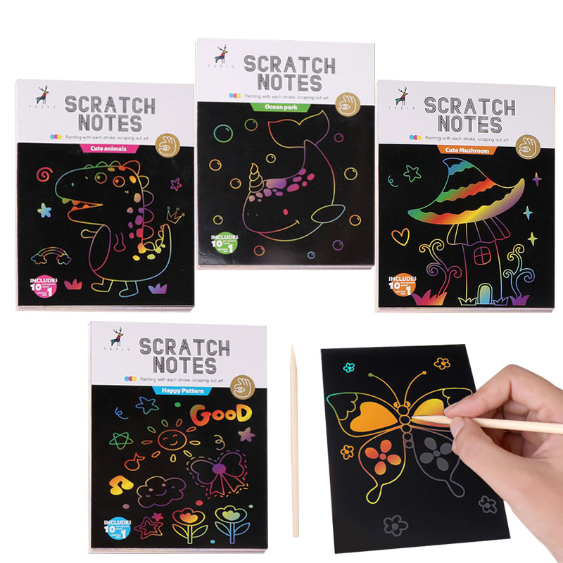 Cartoon Dazzling Colorful Scra - Kids Educational Workbooks recension och pris