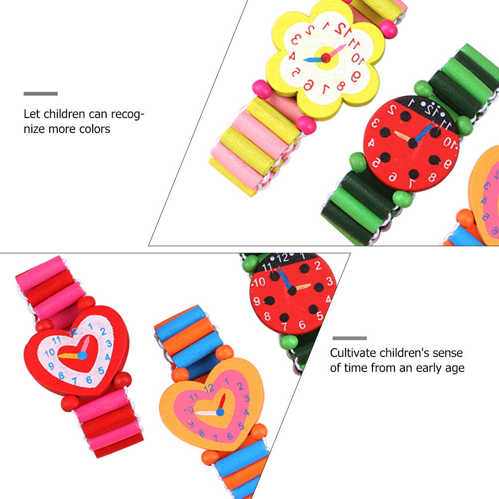 5Pcs Cartoon Wooden Watch Kids - Kids Educational Watch recension och pris