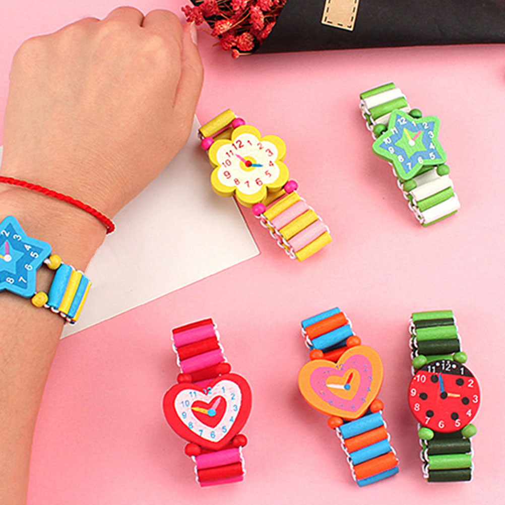5Pcs Cartoon Wooden Watch Kids - Kids Educational Watch recension och pris