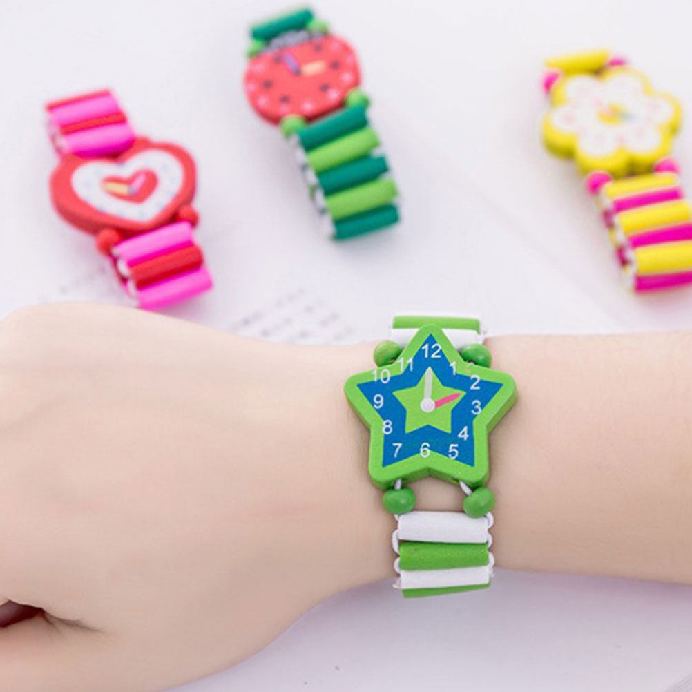 5Pcs Kids Wooden Cartoon Watch - Kids Educational Watch recension och pris