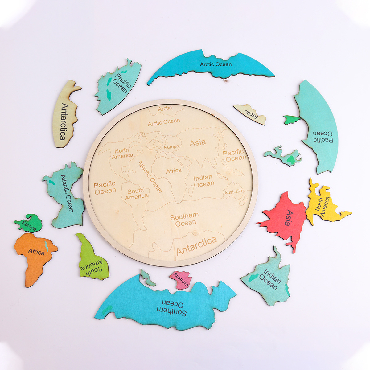 Wooden Colored World Map Puzzl - Puzzle Map World recension och pris