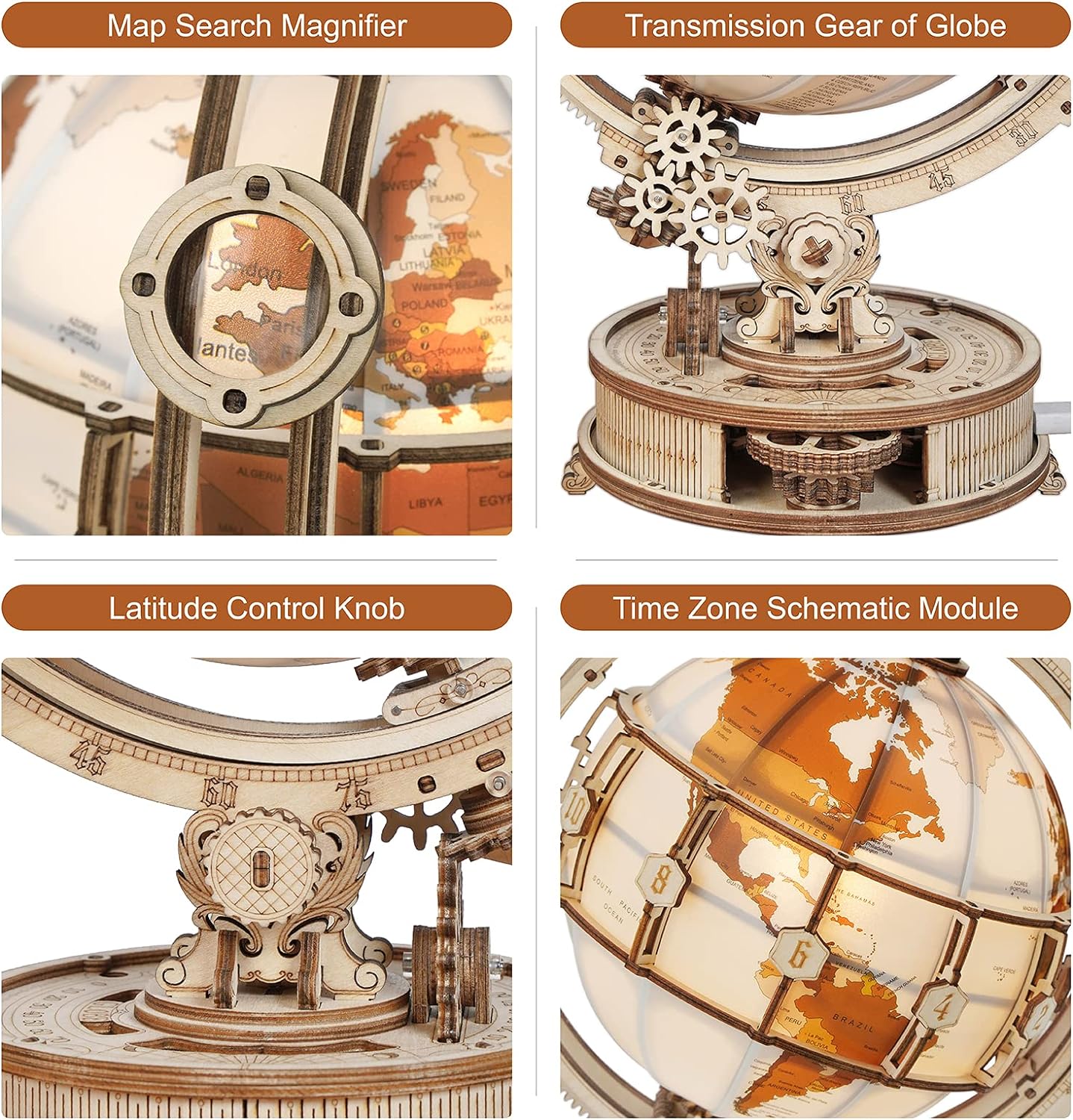 Robotime Rokr 3D Wooden Puzzle - Puzzle Map World recension och pris