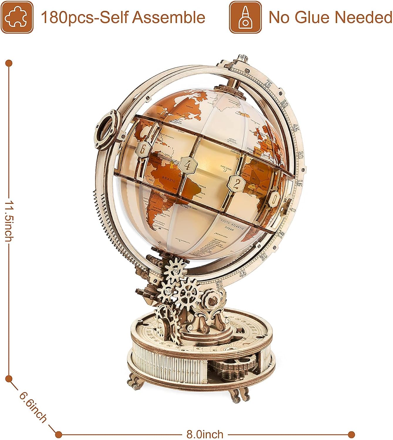 Robotime Rokr 3D Wooden Puzzle - Puzzle Map World recension och pris