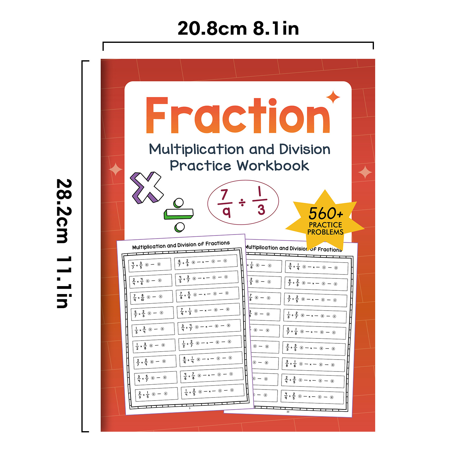 32 Pages A4 Fraction Multiplic - Kids Educational Workbooks recension och pris