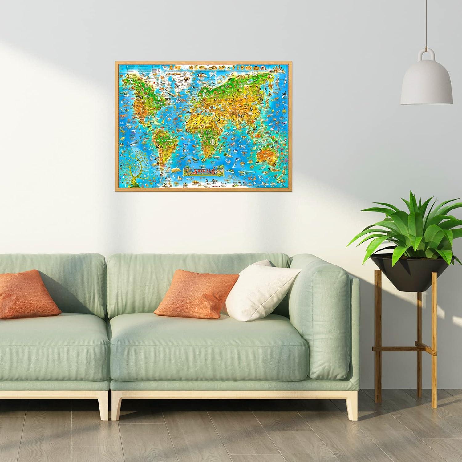 150/300/500/1000 Pieces Jigsaw - Puzzle Map World recension och pris