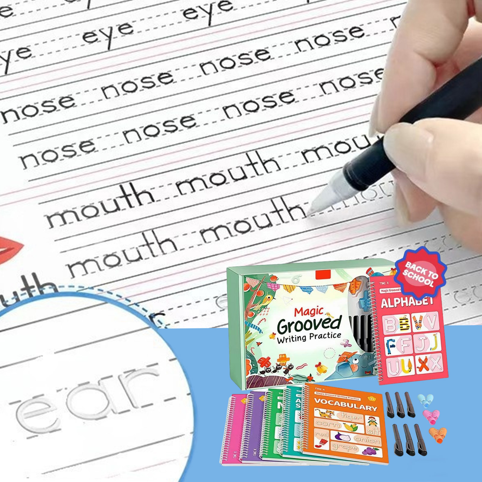 Grooved Writing Practice Books - Learning Workbook Preschool recension och pris