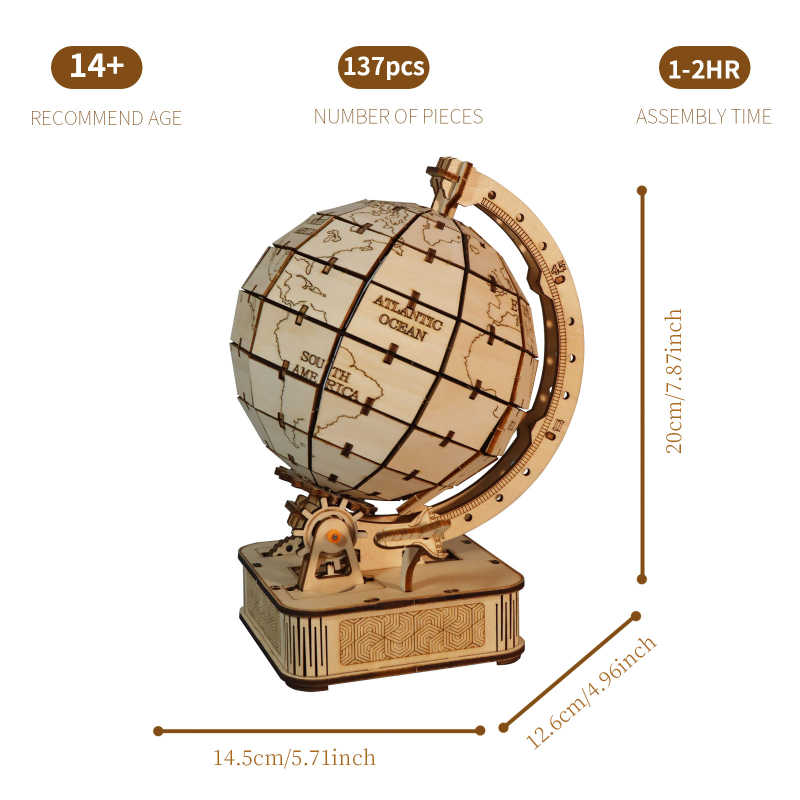 3D Wooden Globe Puzzle DIY Mod - Puzzle Map World recension och pris