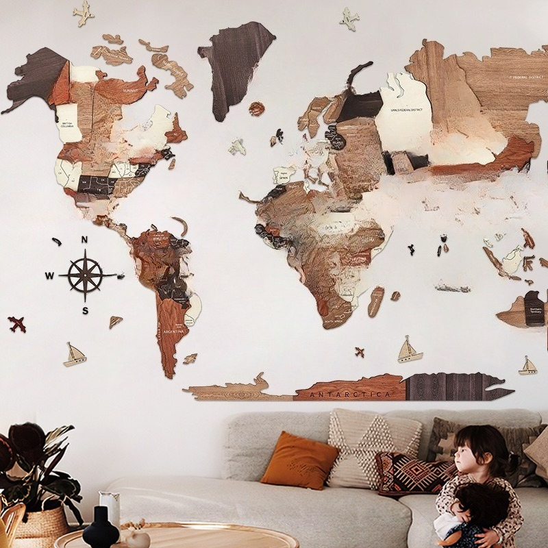 Solid wood world map puzzle wa - Puzzle Map World recension och pris