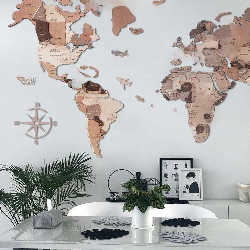 Solid wood world map puzzle wa - Puzzle Map World recension och pris