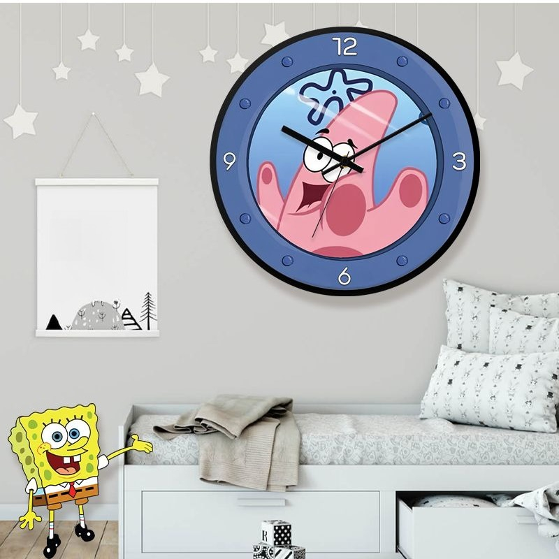SpongeBo Round Silent Wall Clo - Kids Educational Watch recension och pris